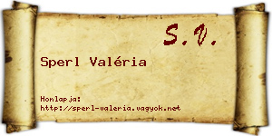 Sperl Valéria névjegykártya